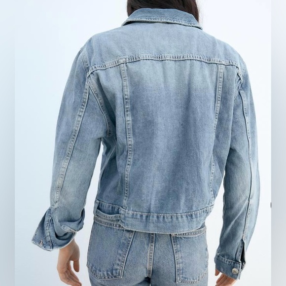 ZARA TRF DENIM JACKET WITH BELT - NWT - Picture 4 of 7